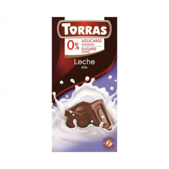 Молочный шоколад TORRAS без добавления сахара 75 г 