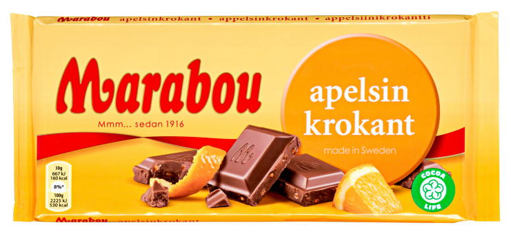 Шоколад Marabou  Apelsinkrokant (апельсин) 200 гр